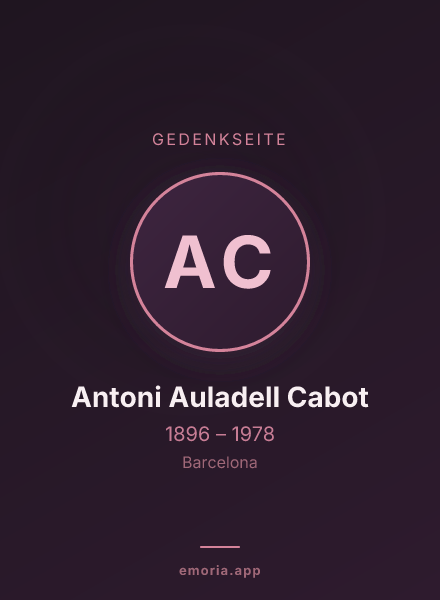 Gedenkportrait von Antoni Auladell Cabot
