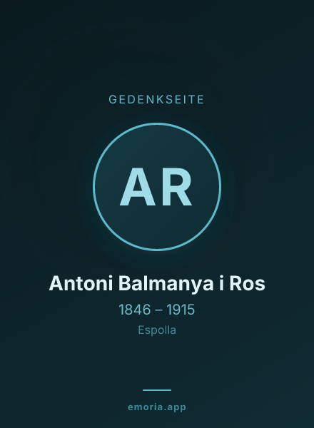 Gedenkportrait von Antoni Balmanya i Ros