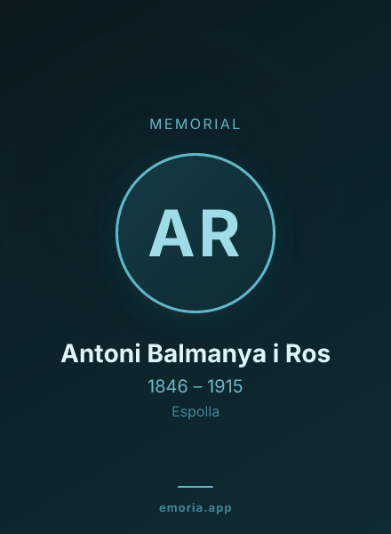 Memorial portrait of Antoni Balmanya i Ros