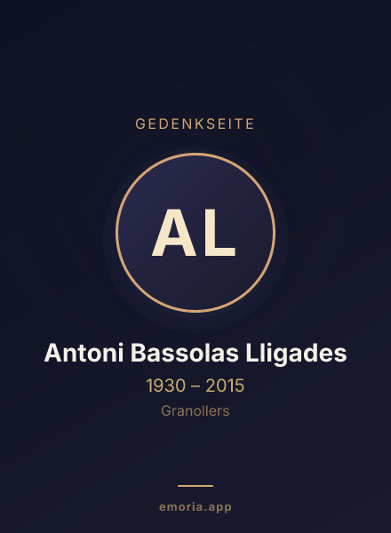 Gedenkportrait von Antoni Bassolas Lligades