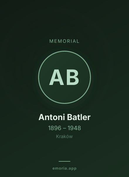 Memorial portrait of Antoni Batler