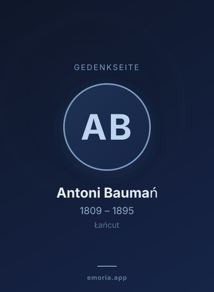 Gedenkportrait von Antoni Baumań
