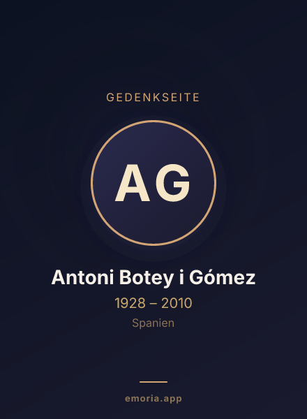 Gedenkportrait von Antoni Botey i Gómez