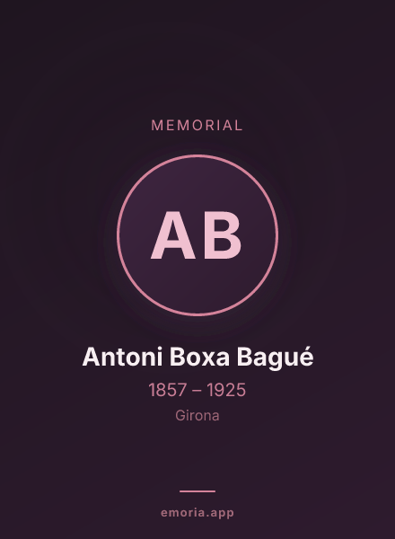 Memorial portrait of Antoni Boxa Bagué