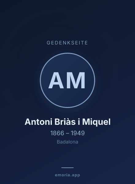 Gedenkportrait von Antoni Briàs i Miquel