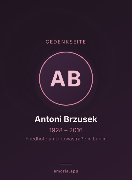 Gedenkportrait von Antoni Brzusek