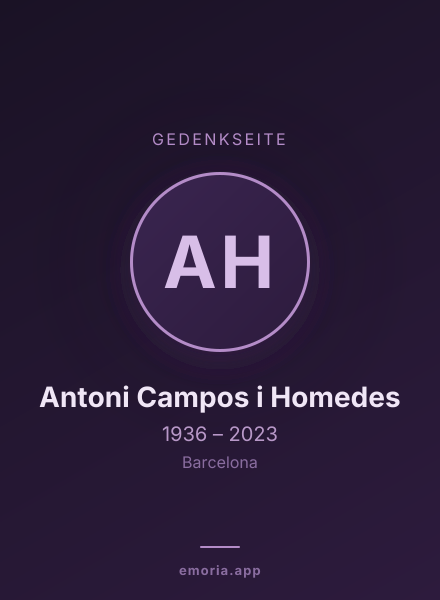 Gedenkportrait von Antoni Campos i Homedes