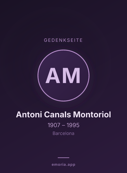 Gedenkportrait von Antoni Canals Montoriol