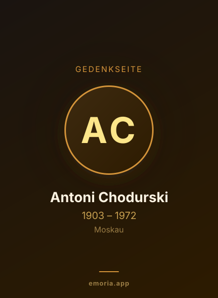 Gedenkportrait von Antoni Chodurski