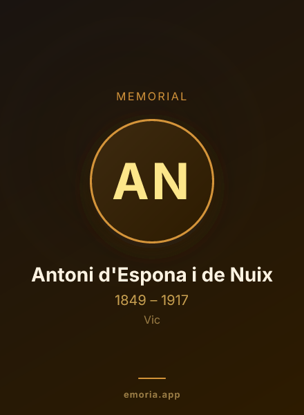 Memorial portrait of Antoni d'Espona i de Nuix