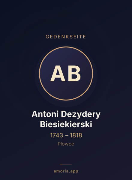 Gedenkportrait von Antoni Dezydery Biesiekierski