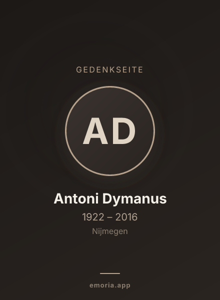Gedenkportrait von Antoni Dymanus