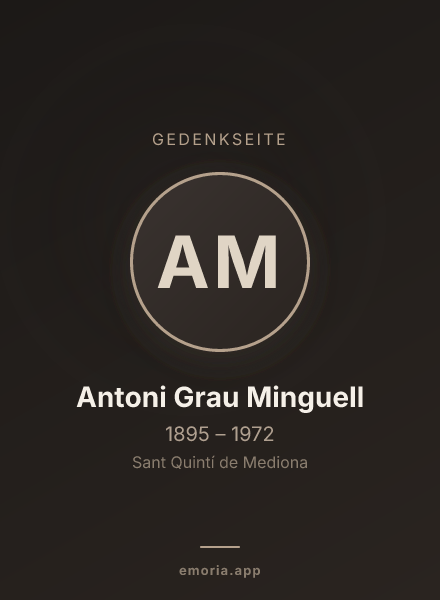 Gedenkportrait von Antoni Grau Minguell