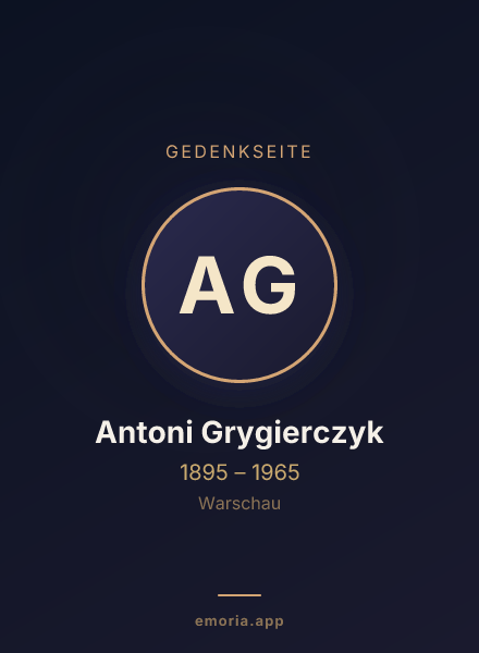 Gedenkportrait von Antoni Grygierczyk