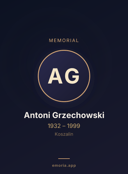 Memorial portrait of Antoni Grzechowski