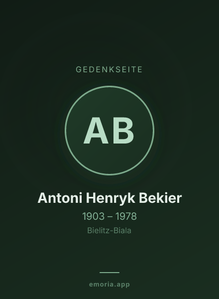 Gedenkportrait von Antoni Henryk Bekier