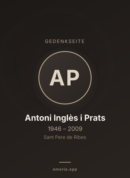 Gedenkportrait von Antoni Inglès i Prats