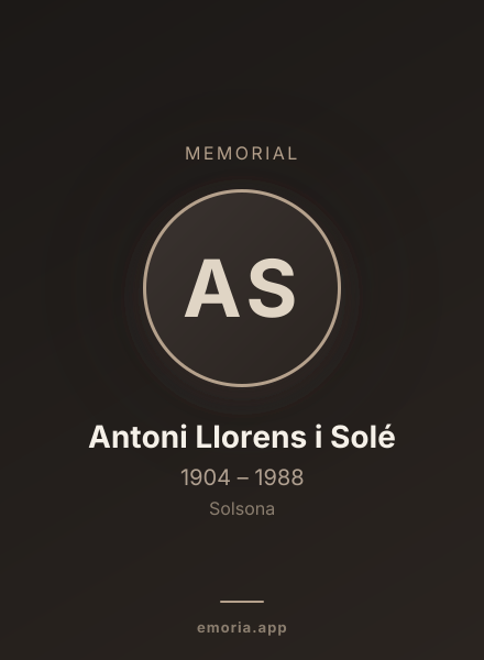 Memorial portrait of Antoni Llorens i Solé