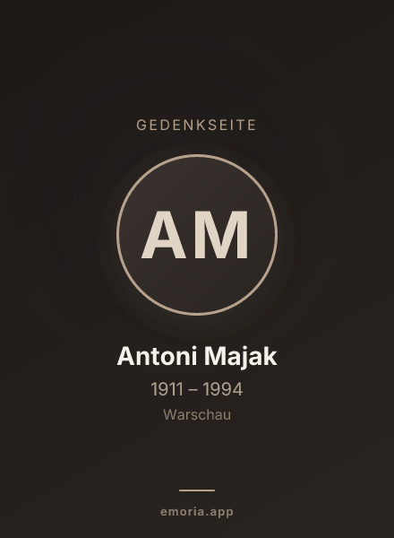 Gedenkportrait von Antoni Majak