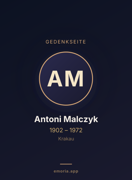 Gedenkportrait von Antoni Malczyk