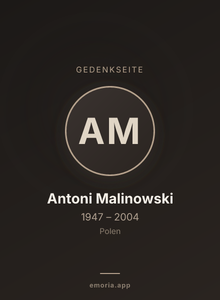 Gedenkportrait von Antoni Malinowski