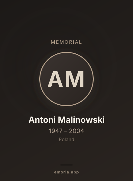 Memorial portrait of Antoni Malinowski