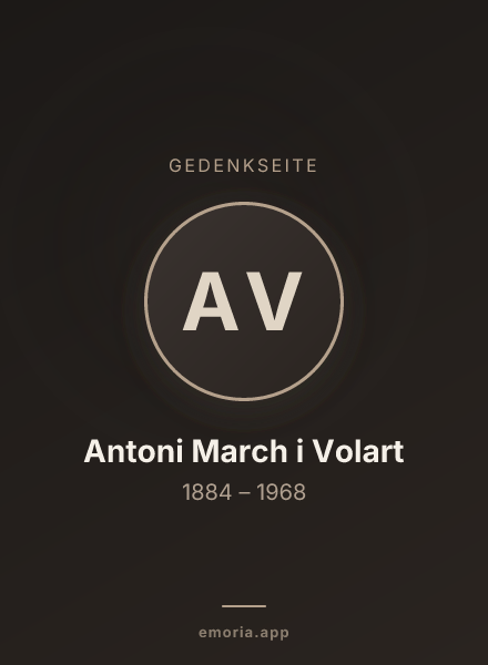 Gedenkportrait von Antoni March i Volart
