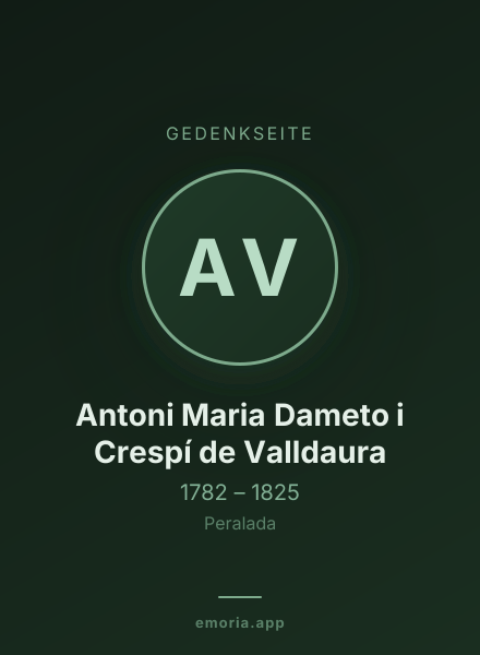 Gedenkportrait von Antoni Maria Dameto i Crespí de Valldaura