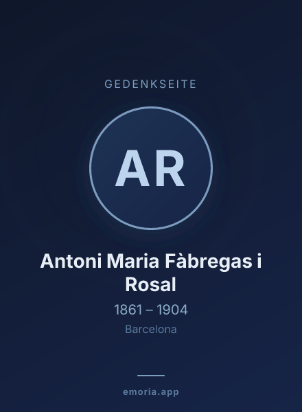 Gedenkportrait von Antoni Maria Fàbregas i Rosal