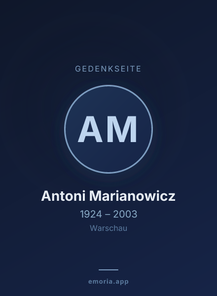 Gedenkportrait von Antoni Marianowicz