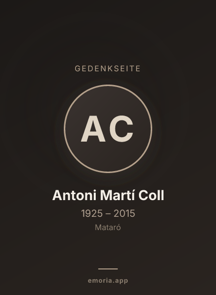 Gedenkportrait von Antoni Martí Coll