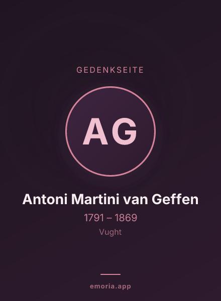 Gedenkportrait von Antoni Martini van Geffen
