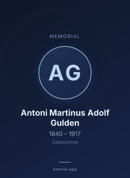 Memorial portrait of Antoni Martinus Adolf Gulden