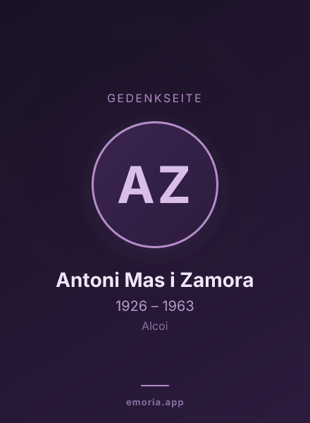 Gedenkportrait von Antoni Mas i Zamora