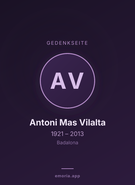 Gedenkportrait von Antoni Mas Vilalta