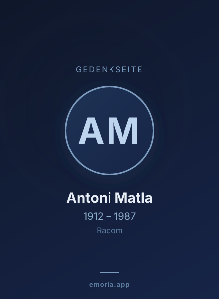 Gedenkportrait von Antoni Matla
