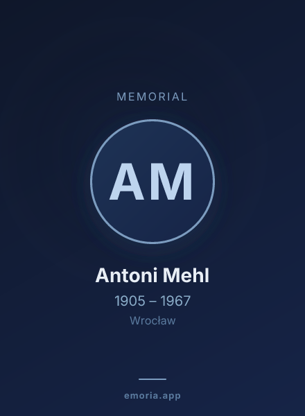Memorial portrait of Antoni Mehl