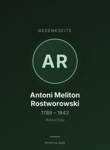 Gedenkportrait von Antoni Meliton Rostworowski