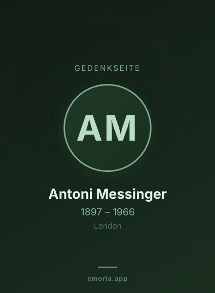 Gedenkportrait von Antoni Messinger