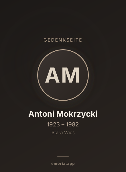 Gedenkportrait von Antoni Mokrzycki