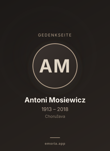 Gedenkportrait von Antoni Mosiewicz