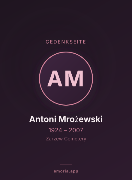 Gedenkportrait von Antoni Mrożewski