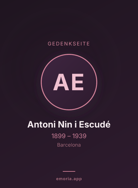 Gedenkportrait von Antoni Nin i Escudé