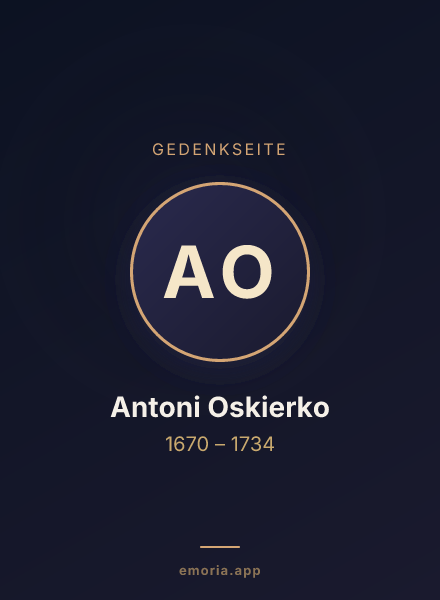 Gedenkportrait von Antoni Oskierko