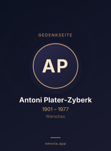 Gedenkportrait von Antoni Plater-Zyberk
