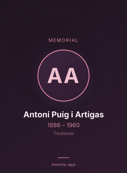 Memorial portrait of Antoni Puig i Artigas