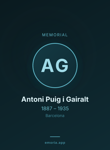 Memorial portrait of Antoni Puig i Gairalt
