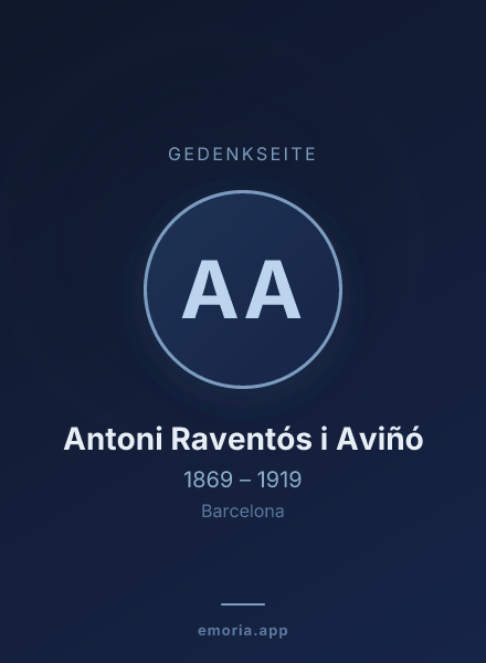 Gedenkportrait von Antoni Raventós i Aviñó
