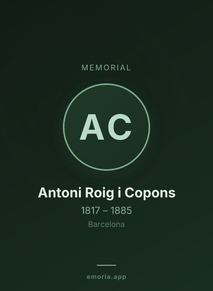 Memorial portrait of Antoni Roig i Copons