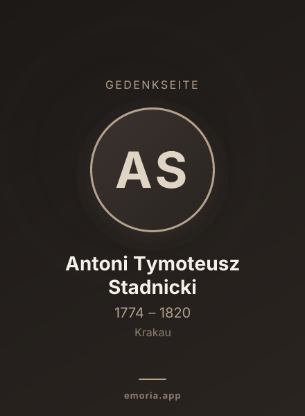 Gedenkportrait von Antoni Tymoteusz Stadnicki
